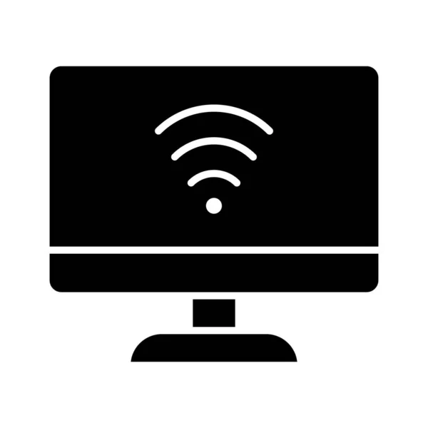 Internet Connectivity Computer Wifi Icon Vector Image Can Also Used — Stock Vector