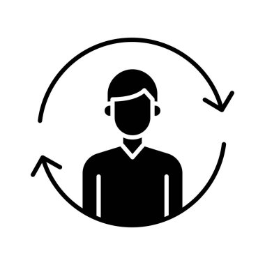 Lider, kullanıcı, tazeleyici, düzenleyici simge vektör görüntüsü. Web pazarlama için de kullanılabilir. Web uygulamalarında, mobil uygulamalarda ve yazdırma ortamlarında kullanılabilir.