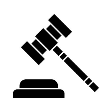 Hukuk, açık arttırma, tokmak ikonu vektör görüntüsü. İş ve ofis için de kullanılabilir. Web uygulamalarında, mobil uygulamalarda ve yazdırma ortamlarında kullanılabilir.