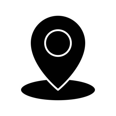 Konum, pim, simge vektör görüntüsü. Navigasyon için de kullanılabilir. Web uygulamalarında, mobil uygulamalarda ve yazdırma ortamlarında kullanılabilir.