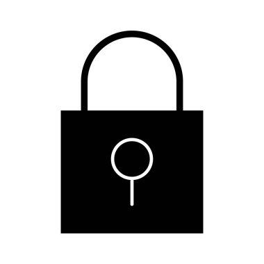 Kilit, güvenlik, koruma simgesi vektör görüntüsü. Telefon ve tablet olarak kullanılabilir. Mobil uygulamalar, web uygulamaları ve yazdırma ortamları için elverişli.