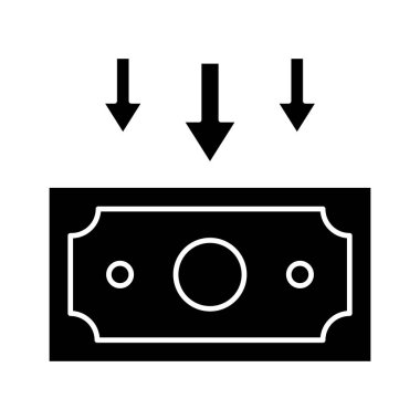 Kayıp, gelir, ikon vektör imajını azalt. Finans ve Para için de kullanılabilir. Web uygulamalarında, mobil uygulamalarda ve yazdırma ortamlarında kullanılabilir.