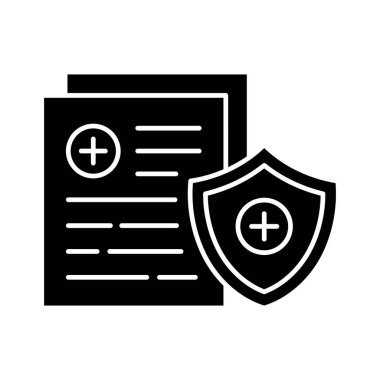 Tıbbi Sigorta Simgesi vektör görüntüsü. Revir için kullanılabilir. Mobil uygulamalar, web uygulamaları ve yazdırma ortamları için elverişli.