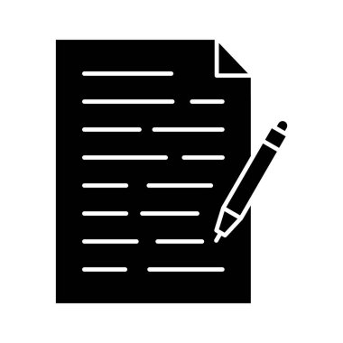 Notlar, belgeler, kontrol listesi, kağıt simgesi vektör resmi. Telefon ve tablet olarak kullanılabilir. Mobil uygulamalar, web uygulamaları ve yazdırma ortamları için elverişli.