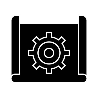 Planlama, uygulama, iş akışı ikon vektör görüntüsü. Siber güvenlik için de kullanılabilir. Web uygulamalarında, mobil uygulamalarda ve yazdırma ortamlarında kullanılabilir.