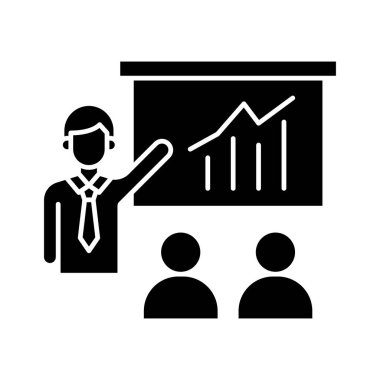 Sunum simgesi vektör görüntüsü. Proje yönetimi için de kullanılabilir. Web uygulamalarında, mobil uygulamalarda ve yazdırma ortamlarında kullanılabilir.