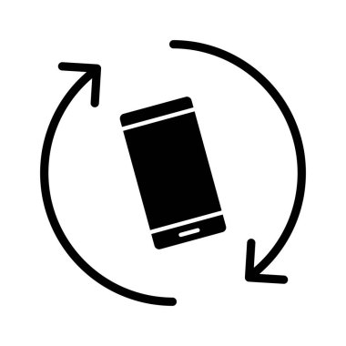 Döndürme, döndürme, mobil, ekran simgesi vektör görüntüsü. Telefon ve tablet olarak kullanılabilir. Mobil uygulamalar, web uygulamaları ve yazdırma ortamları için elverişli.