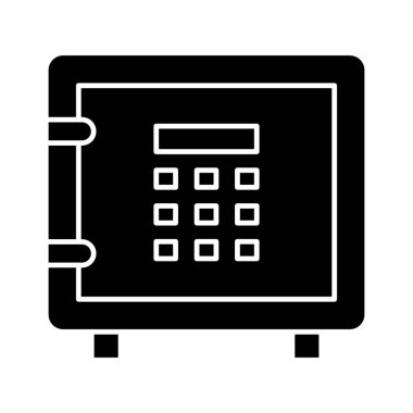 Kasa, kasa, şifre, banka ikonu vektör görüntüsü. Finans ve Para için de kullanılabilir. Web uygulamalarında, mobil uygulamalarda ve yazdırma ortamlarında kullanılabilir.