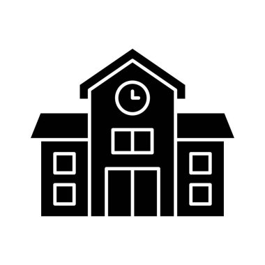 Okul, bina, eğitim ikonu vektör imajı. Eğitim için de kullanılabilir. Web uygulamalarında, mobil uygulamalarda ve yazdırma ortamlarında kullanılabilir.