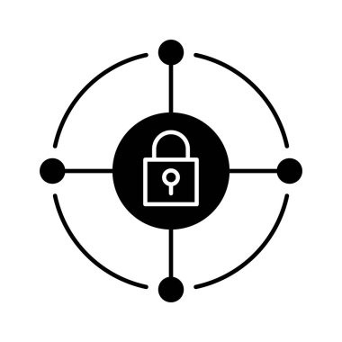 Güvenlik, ağ, koruma ikonu vektör görüntüsü. İnternet güvenliği için de kullanılabilir. Web uygulamalarında, mobil uygulamalarda ve yazdırma ortamlarında kullanılabilir.
