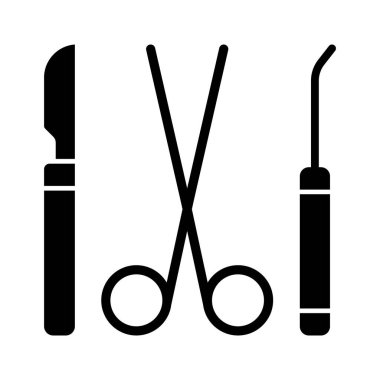 Cerrahi Araçlar Simgesi vektör görüntüsü. Revir için kullanılabilir. Mobil uygulamalar, web uygulamaları ve yazdırma ortamları için elverişli.