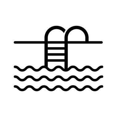 Yüzme, havuz, ikon vektör görüntüsü. Yaz & Tatilleri için kullanılabilir. Mobil uygulamalar, web uygulamaları ve yazdırma ortamları için elverişli.