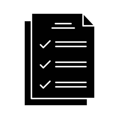 Test, inceleme, belge ikonu vektör görüntüsü. Eğitim için de kullanılabilir. Web uygulamalarında, mobil uygulamalarda ve yazdırma ortamlarında kullanılabilir.