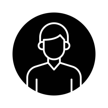 Kullanıcı, profil, erkek ikon vektör görüntüsü. Bilgi teknolojisi için de kullanılabilir. Web uygulamalarında, mobil uygulamalarda ve yazdırma ortamlarında kullanılabilir.