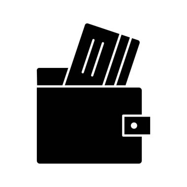 Cüzdan, ödeme, ödeme cüzdanı, kredi kartı ikonu vektör resmi. Alışveriş ve ecommerce için de kullanılabilir. Web uygulamalarında, mobil uygulamalarda ve yazdırma ortamlarında kullanılabilir.