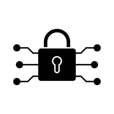 VPN, şifreleme, güvenlik simgesi vektör görüntüsü. İnternet güvenliği için de kullanılabilir. Web uygulamalarında, mobil uygulamalarda ve yazdırma ortamlarında kullanılabilir.