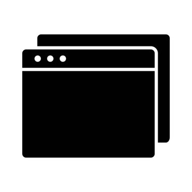 Web sayfası, kopya, tarayıcı simgesi vektör resmi. Web sayfaları için de kullanılabilir. Web uygulamalarında, mobil uygulamalarda ve yazdırma ortamlarında kullanılabilir.