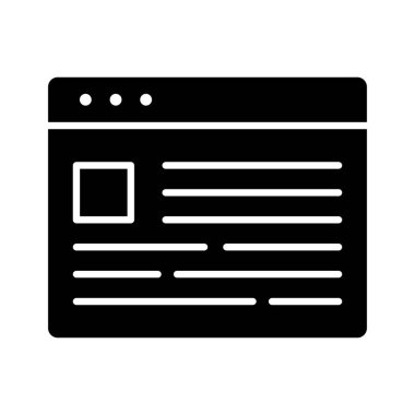 Web sayfası, haberler, imaj ikonu vektör resmi. Web sayfaları için de kullanılabilir. Web uygulamalarında, mobil uygulamalarda ve yazdırma ortamlarında kullanılabilir.