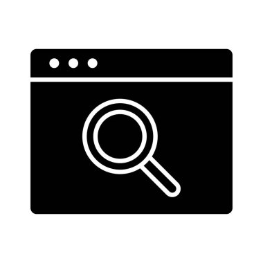 Webpage, search, find icon vector image. Can also be used for Webpages. Suitable for use on web apps, mobile apps and print media.