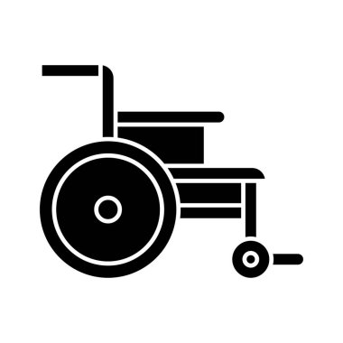 Tekerlekli sandalye ikon vektör görüntüsü. Revir için kullanılabilir. Mobil uygulamalar, web uygulamaları ve yazdırma ortamları için elverişli.