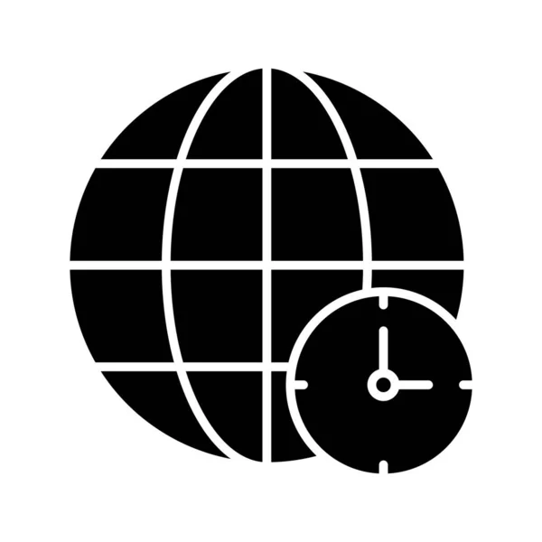 Časové Pásmo Posun Mezinárodní Vektorový Obraz Ikony Globusu Lze Také — Stockový vektor