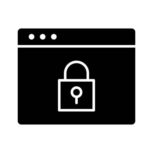 Página Web Bloqueo Imagen Vectorial Icono Seguridad También Puede Utilizar — Vector de stock