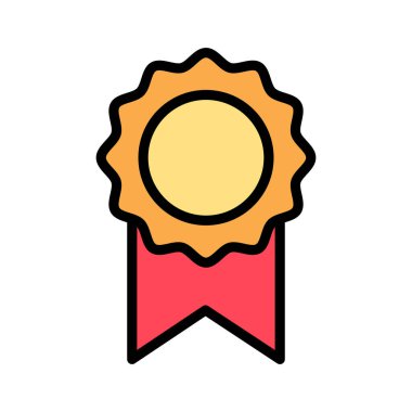 Başarı, onaylanmış, ödül ikonu vektör görüntüsü. Web pazarlama için de kullanılabilir. Web uygulamalarında, mobil uygulamalarda ve yazdırma ortamlarında kullanılabilir.