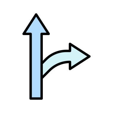 Oklar, yön, yol, sağ ikon vektör görüntüsü. Navigasyon için de kullanılabilir. Web uygulamalarında, mobil uygulamalarda ve yazdırma ortamlarında kullanılabilir.