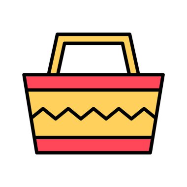 Plaj çantası, sepet ikon vektör görüntüsü. Yaz & Tatilleri için kullanılabilir. Mobil uygulamalar, web uygulamaları ve yazdırma ortamları için elverişli.