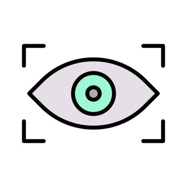 Biyometrik, göz, ikon vektör görüntüsünü tara. Siber güvenlik için de kullanılabilir. Web uygulamalarında, mobil uygulamalarda ve yazdırma ortamlarında kullanılabilir.