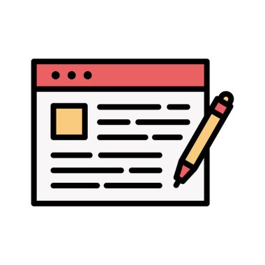 Günlük, günlük, makale, içerik simgesi vektör resmi. Bankacılık ve finans için de kullanılabilir. Web uygulamalarında, mobil uygulamalarda ve yazdırma ortamlarında kullanılabilir.