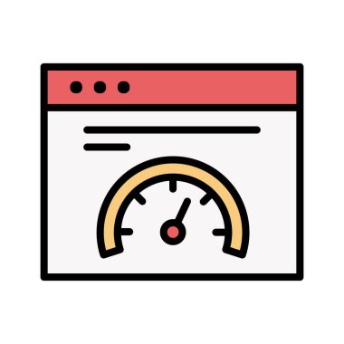 Tarayıcı, hız, gösterge paneli ikon vektör resmi. Bankacılık ve finans için de kullanılabilir. Web uygulamalarında, mobil uygulamalarda ve yazdırma ortamlarında kullanılabilir.