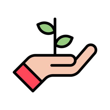 İş, başlangıç, el, yaprak ikonu vektör görüntüsü. Web pazarlama için de kullanılabilir. Web uygulamalarında, mobil uygulamalarda ve yazdırma ortamlarında kullanılabilir.