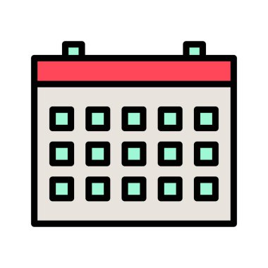 Takvim Simgesi vektör resmi. Telefon ve tablet olarak kullanılabilir. Mobil uygulamalar, web uygulamaları ve yazdırma ortamları için elverişli.