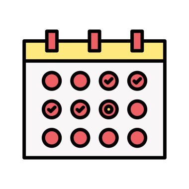 Takvim, ilerleme, tahmin simge vektör görüntüsü. Proje yönetimi için de kullanılabilir. Web uygulamalarında, mobil uygulamalarda ve yazdırma ortamlarında kullanılabilir.