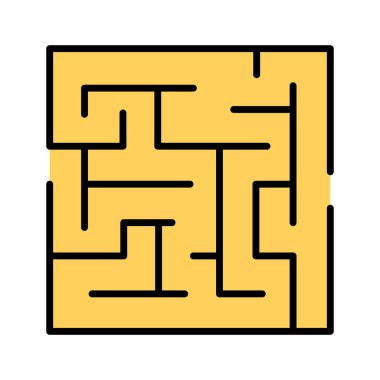 Meydan okuma, labirent, bulmaca, çözüm ikon vektör görüntüsü. Proje yönetimi için de kullanılabilir. Web uygulamalarında, mobil uygulamalarda ve yazdırma ortamlarında kullanılabilir.