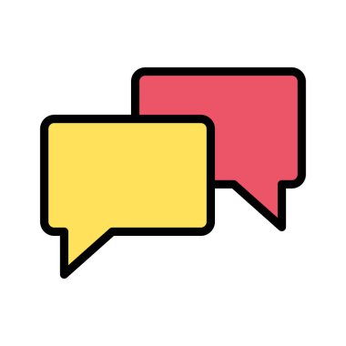 Sohbet, yorumlar, forum simgesi vektör görüntüsü. Web pazarlama için de kullanılabilir. Web uygulamalarında, mobil uygulamalarda ve yazdırma ortamlarında kullanılabilir.