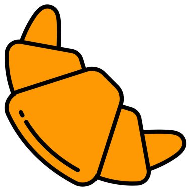 Kruvasan ikon vektör görüntüsü. Yiyecek ve içecekler için de kullanılabilir. Web uygulamalarında, mobil uygulamalarda ve yazdırma ortamlarında kullanılabilir.