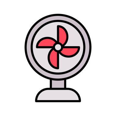 Yelpaze, serin, hava, ikon vektör görüntüsü. Yaz & Tatilleri için kullanılabilir. Mobil uygulamalar, web uygulamaları ve yazdırma ortamları için elverişli.