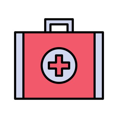 İlk Yardım Kiti Simgesi vektör resmi. Revir için kullanılabilir. Mobil uygulamalar, web uygulamaları ve yazdırma ortamları için elverişli.