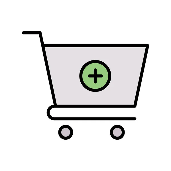 Add Cart Shopping Trolley Icon Vector Image Использоваться Покупок Электронной — стоковый вектор