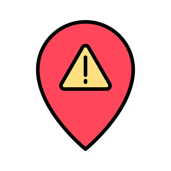 Alert Pin Obraz Wektora Ostrzegawczego Może Być Również Używany Map — Wektor stockowy