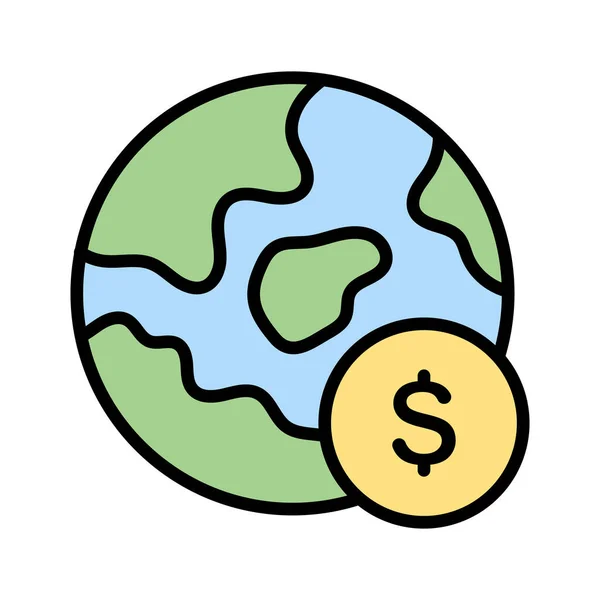 Банківське Валютне Міжнародне Глобусне Векторне Зображення Також Може Використовуватися Фінансів — стоковий вектор