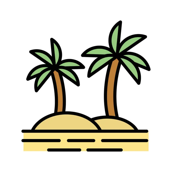 Praia Árvores Palmeira Ícone Imagem Vetorial Pode Ser Usado Para —  Vetores de Stock