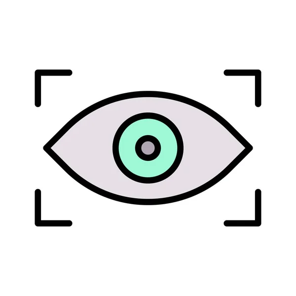 Biometrikus Szem Szkenner Ikon Vektor Kép Használható Kiberbiztonságra Alkalmas Webes — Stock Vector