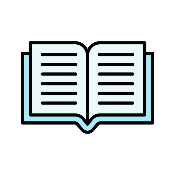 Buch Buch Aufschlagen Symbolvektorbild Lesen Kann Auch Für Online Schulungen — Stockvektor