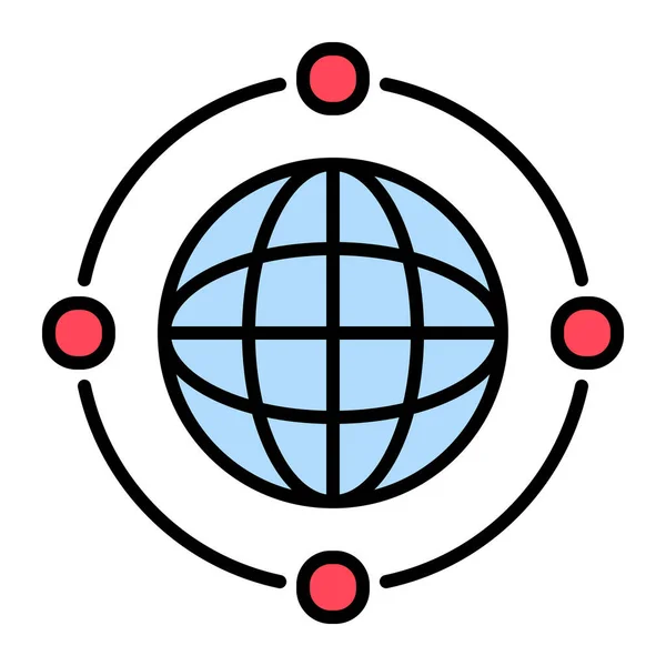 Business Network Business Flow Globus Connect Icon Vektor Image Kann — Stockvektor