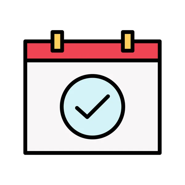 Calendar Checkmark Done Icon Vector Image Can Also Used Customer — Stock Vector
