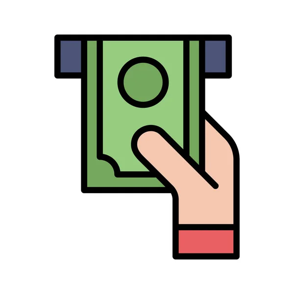 Készpénz Készpénz Ikonvektor Kép Visszavonása Pénzügyre Pénzre Használható Alkalmas Webes — Stock Vector