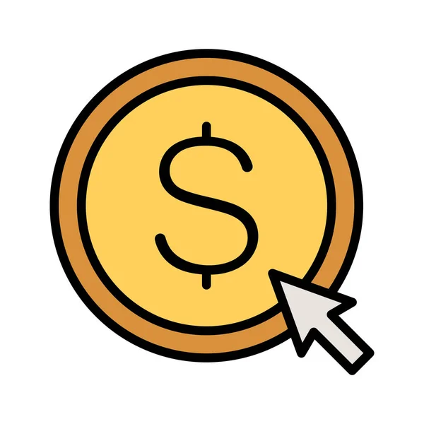 Click Money Pay Click Icon Vector Image Can Also Used — Stock Vector